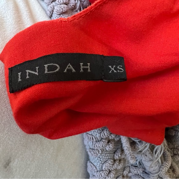 INDAH XSmall Fire Orange/reddish Tank Top Blouse Open back - Picture 4 of 5